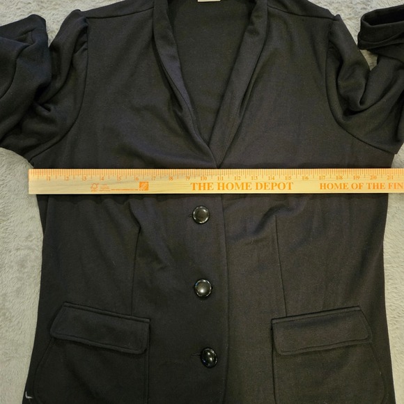 Cato Woman Black Knit Blazer Jacket Shawl Collar 3/4 Sleeve Plus Size 14/16W - Picture 7 of 9
